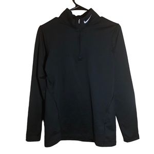 Nike Dri-Fit Black 1/4 Zip Sweatshirt Workout Athlesure Size Large
